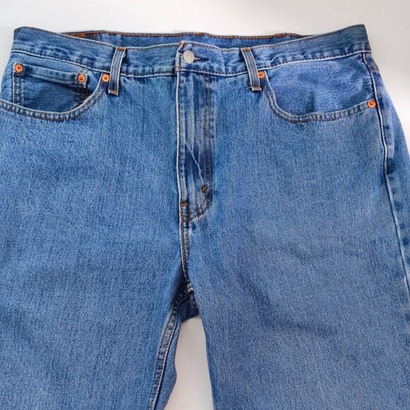 Levi's 516 jeans men's size W38 X L30 denim blue slim straight zip fly - Picture 2 of 16